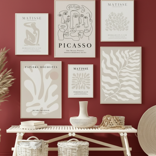 Matisse & Picasso Neutral Canvas Wall Art Prints