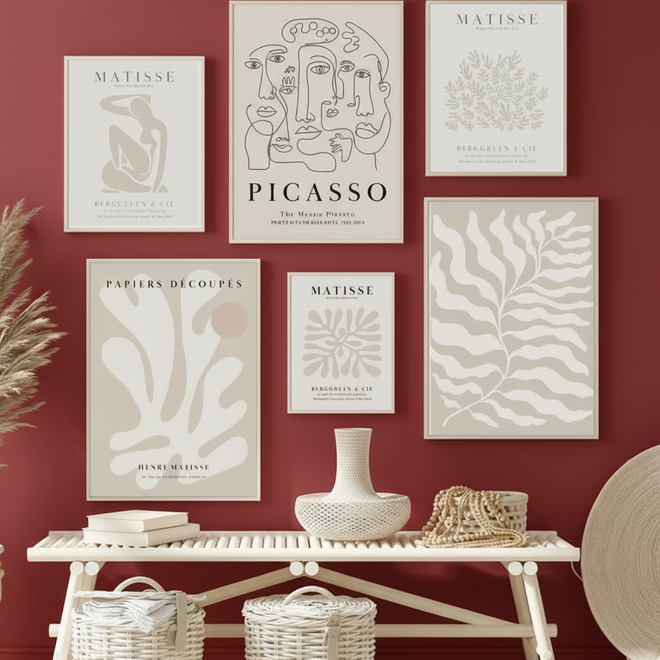 Matisse & Picasso Neutral Canvas Wall Art Prints