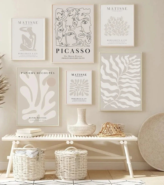 Assorted Beige Matisse and Picasso Neutral Print Wall Canvas - The Finishing Touch Decor