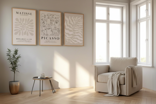 Matisse & Picasso Neutral Canvas Wall Art Prints