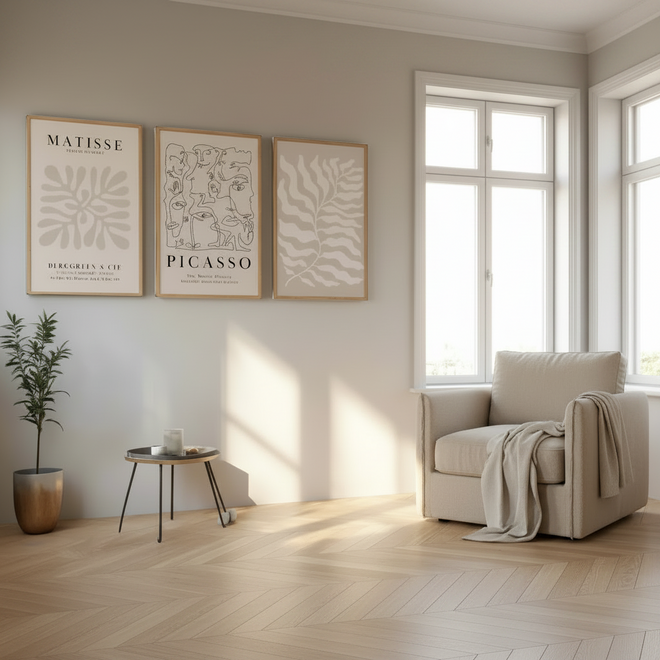 Matisse & Picasso Neutral Canvas Wall Art Prints