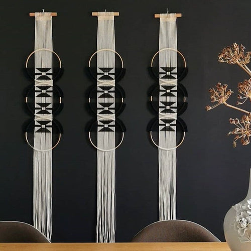 Bamboo Circle & Handwoven Rope Macrame Wall Hanging - The Finishing Touch Decor