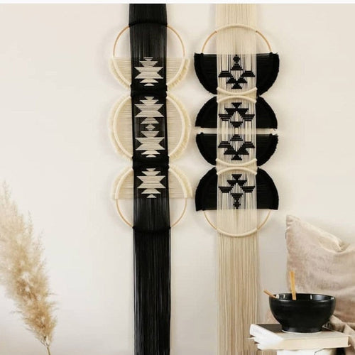 Bamboo Circle & Handwoven Rope Macrame Wall Hanging - The Finishing Touch Decor