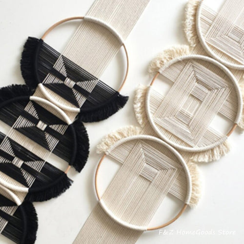 Bamboo Circle & Handwoven Rope Macrame Wall Hanging - The Finishing Touch Decor