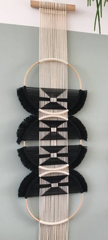 Bamboo Circle & Handwoven Rope Macrame Wall Hanging - The Finishing Touch Decor