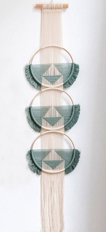 Bamboo Circle & Handwoven Rope Macrame Wall Hanging - The Finishing Touch Decor