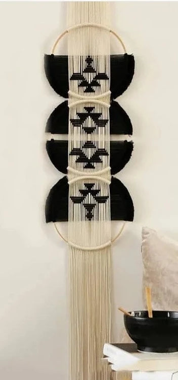 Bamboo Circle & Handwoven Rope Macrame Wall Hanging - The Finishing Touch Decor