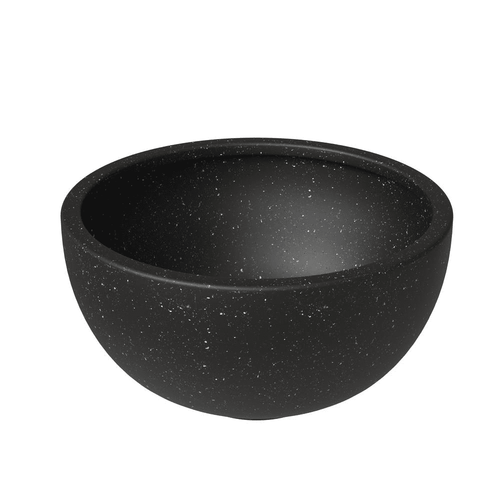 Black Indoor/Outdoor Fiberstone Clay Bowl 7in Planter - The Finishing Touch Decor