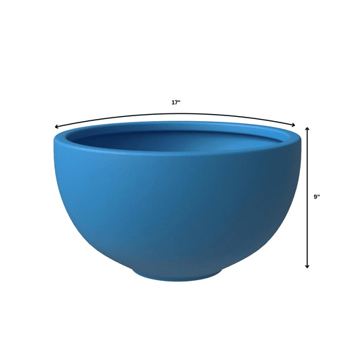 Vibrant Blue Fiberstone Iris 9" Bowl Planter - The Finishing Touch Decor
