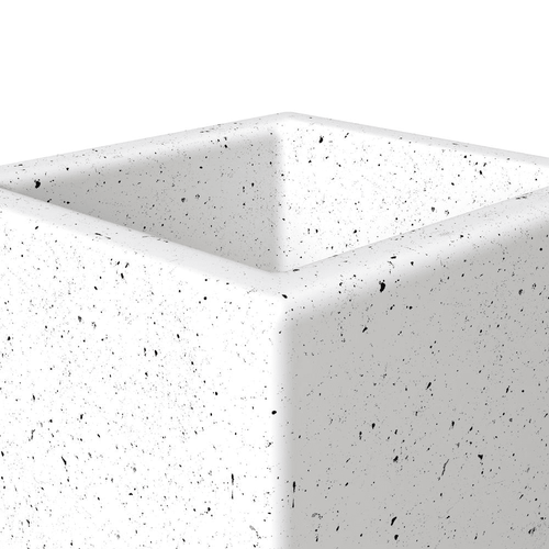 White Speckled Poly Stone Planter 19.7in Tall - The Finishing Touch Decor