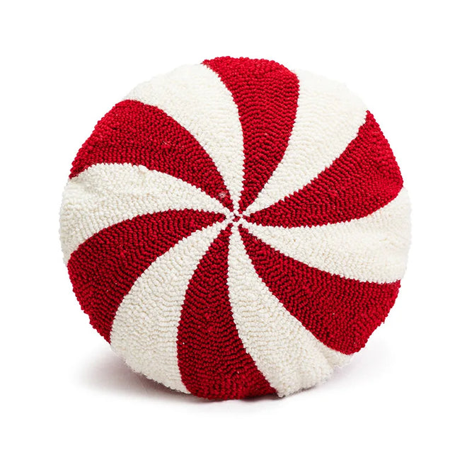 Red & White Striped Candy Holiday Throw Pillows
