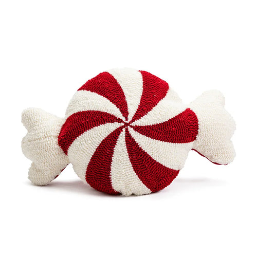 Red & White Striped Candy Holiday Throw Pillows