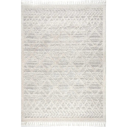 Moroccan Textured Bohemian Tassel Area Rug 9x12ft - The Finishing Touch Decor