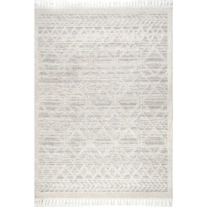 Moroccan Textured Bohemian Tassel Area Rug 9x12ft - The Finishing Touch Decor