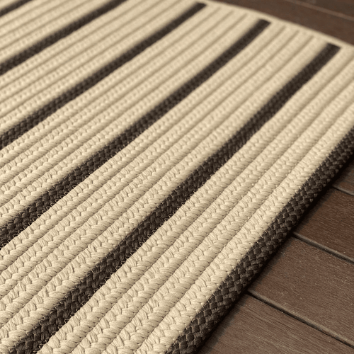 Braided Woven Fiber Striped Indoor/Outdoor Area Rug 8x11 - The Finishing Touch Decor