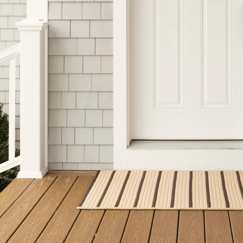 Braided Woven Fiber Striped Indoor/Outdoor Area Rug 8x11 - The Finishing Touch Decor