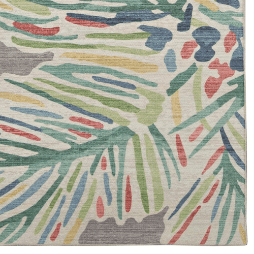 Outdoor Washable Tropical Palm Print 7' X 9' Area Rug - The Finishing Touch Decor