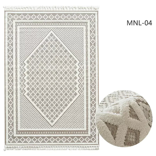 Turkish Moroccan Pattern Floor Carpet Beige Area Rug - The Finishing Touch Decor