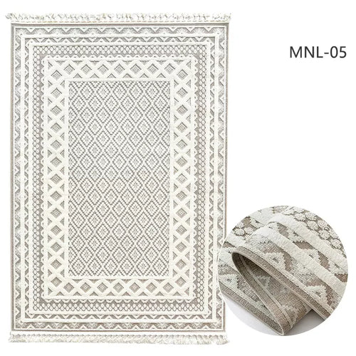 Turkish Moroccan Pattern Floor Carpet Beige Area Rug - The Finishing Touch Decor