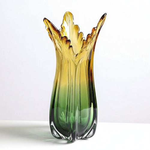 Creative Gradient Green Glass Vase Hydroponics Plant Pot Table Decoration Flowers Arrangement Floral Vases Room Aesthetic Decor