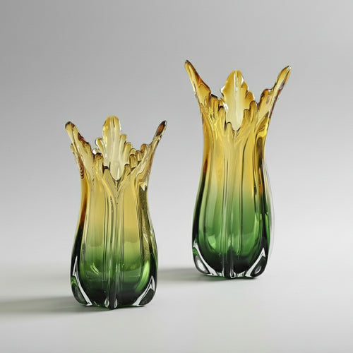 Creative Gradient Green Glass Vase Hydroponics Plant Pot Table Decoration Flowers Arrangement Floral Vases Room Aesthetic Decor