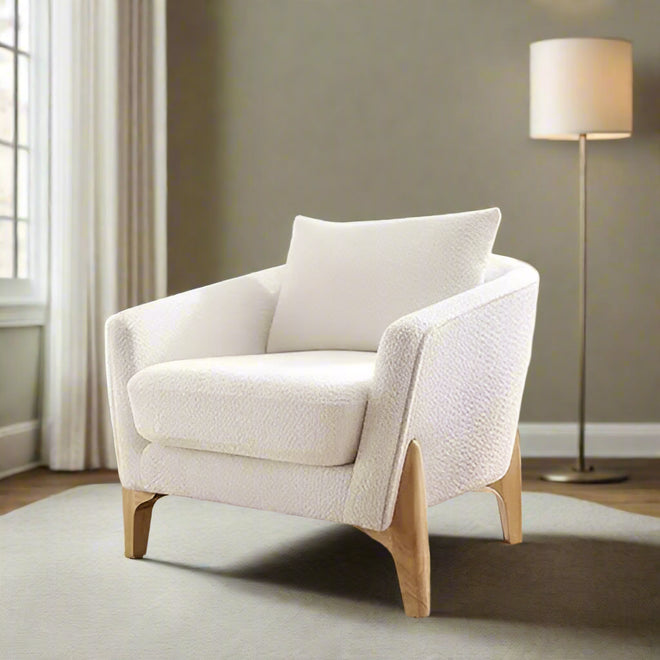 Oversized Upholstered Boucle 31" Accent Armchair - The Finishing Touch Decor