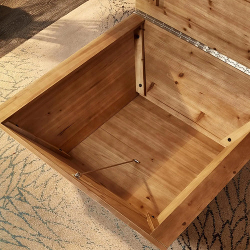 Lift Top Storage Farmhouse Wood Coffee Table - The Finishing Touch Decor