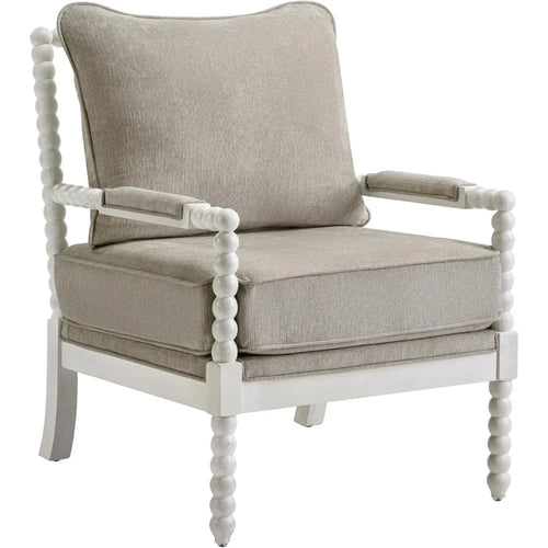 Classic Linen Fabric Armchair with Wood Frame Set - The Finishing Touch Decor