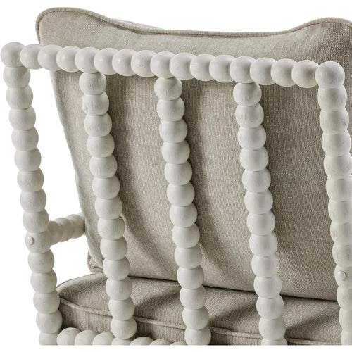 Classic Linen Fabric Armchair with Wood Frame Set - The Finishing Touch Decor