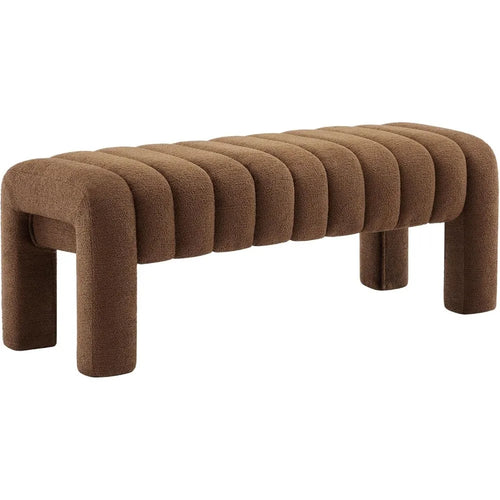 Boucle Upholstered Padded Entryway Bench - The Finishing Touch Decor