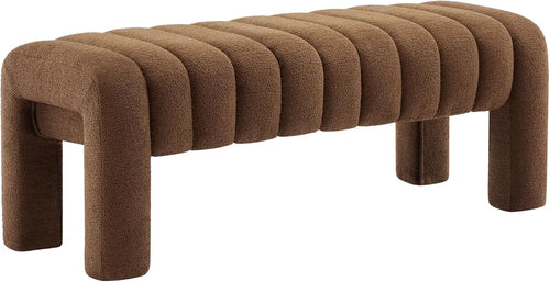 Boucle Upholstered Padded Entryway Bench - The Finishing Touch Decor