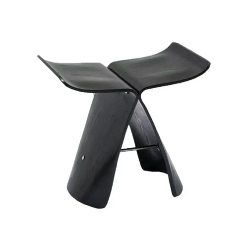 Scandi Wooden Butterfly Curved Accent Table Stool - The Finishing Touch Decor