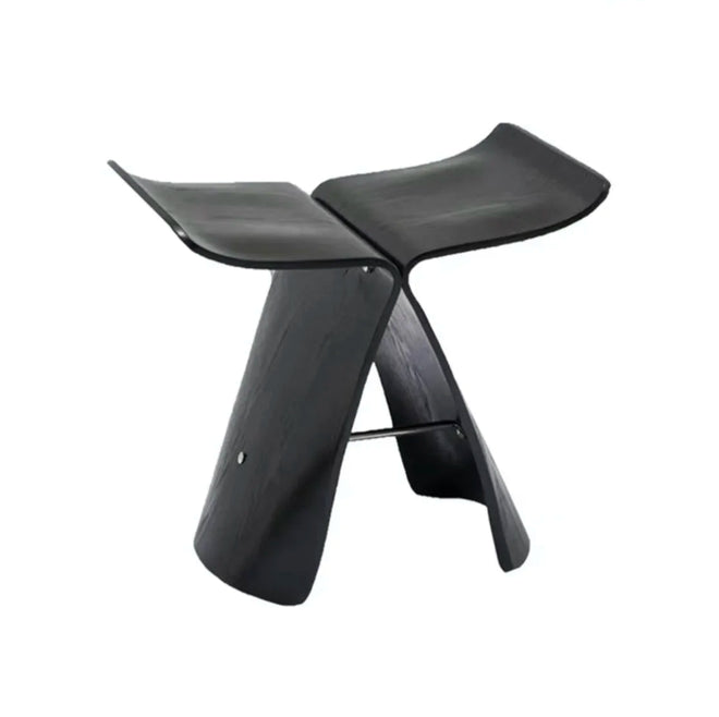 Scandi Wooden Butterfly Curved Accent Table Stool - The Finishing Touch Decor