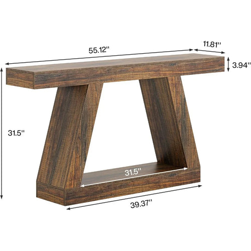 Rustic Brown Farmhouse Console 55" Entryway Table - The Finishing Touch Decor