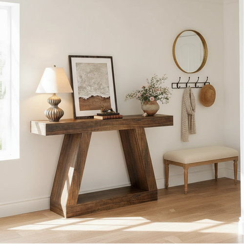 Rustic Brown Farmhouse Console 55" Entryway Table - The Finishing Touch Decor