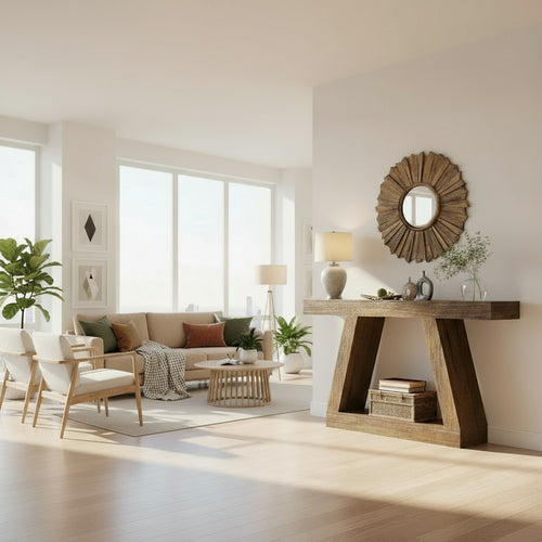 Rustic Brown Farmhouse Console 55" Entryway Table - The Finishing Touch Decor