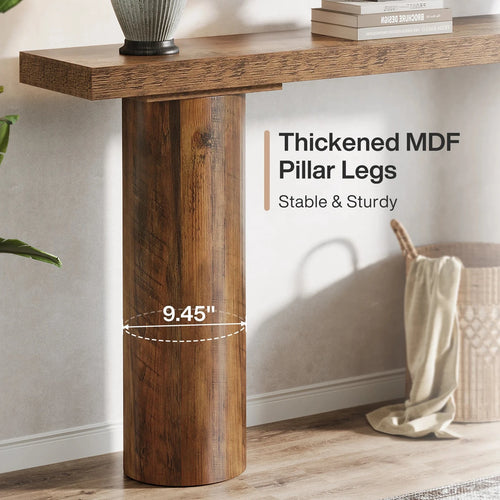 Narrow Long 63" Rustic Farmhouse Wood Console Table - The Finishing Touch Decor