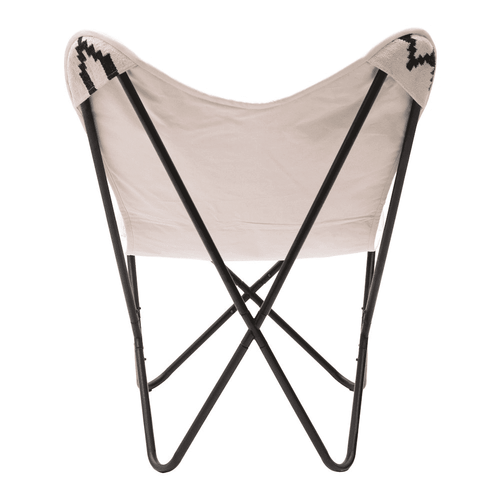 Ethnic Print Rabat Boho Accent Chair Beige & Black - The Finishing Touch Decor