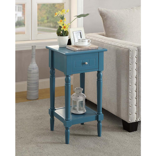 French Country Accent Table with Shelf Blue - The Finishing Touch Decor