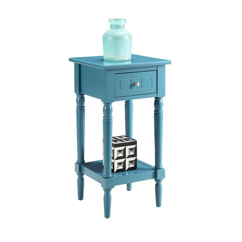French Country Accent Table with Shelf Blue - The Finishing Touch Decor