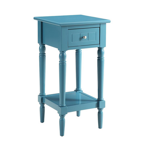 French Country Accent Table with Shelf Blue - The Finishing Touch Decor