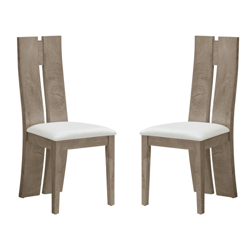 Armless Faux Leather Upholstered Seat Wooden Side Chairs, Set of 2 - The Finishing Touch Decor