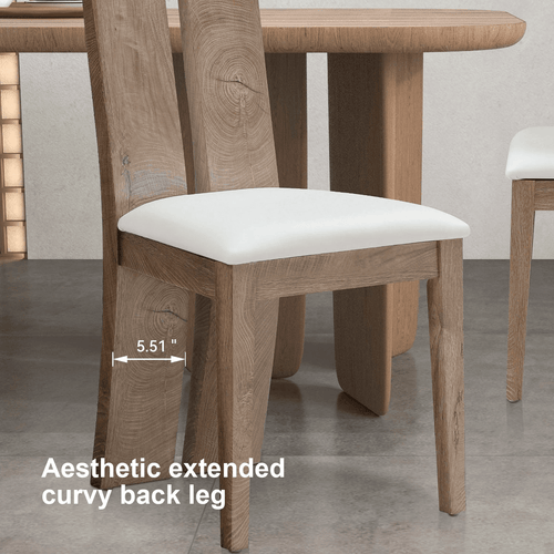 Armless Faux Leather Upholstered Seat Wooden Side Chairs, Set of 2 - The Finishing Touch Decor