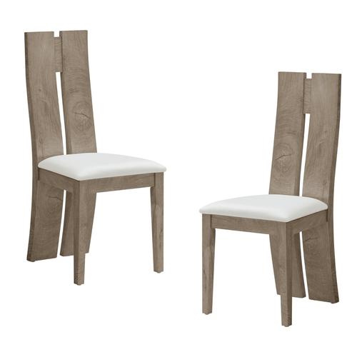 Armless Faux Leather Upholstered Seat Wooden Side Chairs, Set of 2 - The Finishing Touch Decor