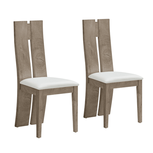 Armless Faux Leather Upholstered Seat Wooden Side Chairs, Set of 2 - The Finishing Touch Decor