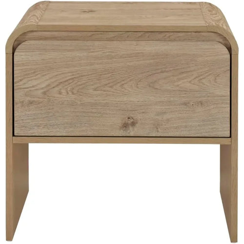 Natural Wood Single Drawer Rounded Edge End Table Set - The Finishing Touch Decor