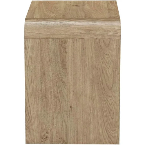 Natural Wood Single Drawer Rounded Edge End Table Set - The Finishing Touch Decor