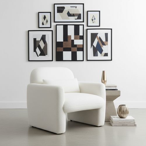 Set of 2 Fleece Modern Rounded Accent Chairs - The Finishing Touch Decor