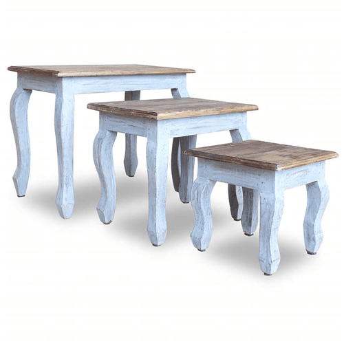 Vintage Style Solid Wood Nesting Tables Set - The Finishing Touch Decor