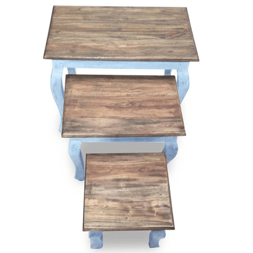 Vintage Style Solid Wood Nesting Tables Set - The Finishing Touch Decor